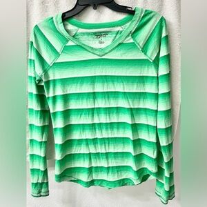 Arizona Jean Company Women's Green Striped Top